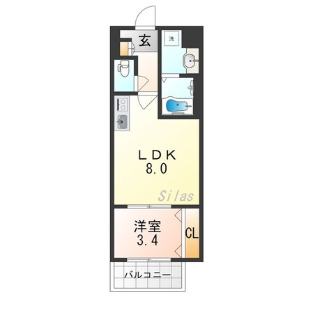 放出駅 徒歩10分 5階の物件間取画像